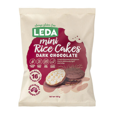 Leda Mini Rice Cakes Dark Chocolate 60gm