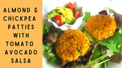 Almond & Chickpea Patties with Tomato Avocado Salsa