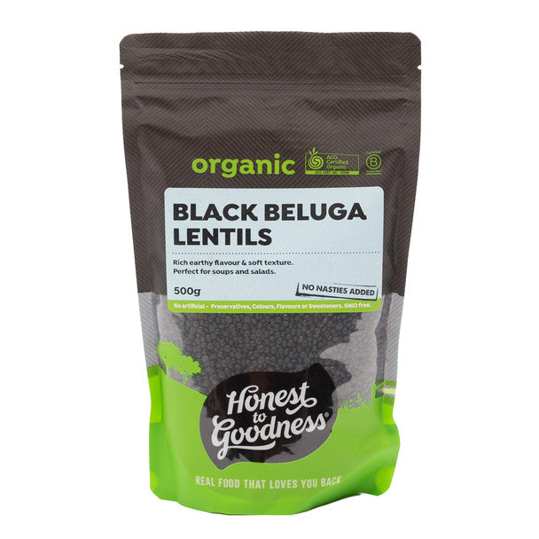 Honest to Goodness Black Beluga Lentils Organic 500gm