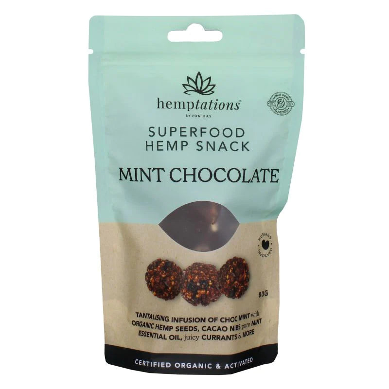2die4 Hemptations Superfood Hemp Snack Mint Chocolate 80gm