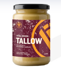 Vital Origin Grass Fed Beef Tallow- Roasted Garlic 250ml