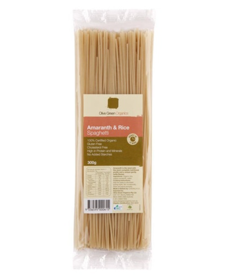 Olive Green Organics Amaranth & Rice Spaghetti 300g