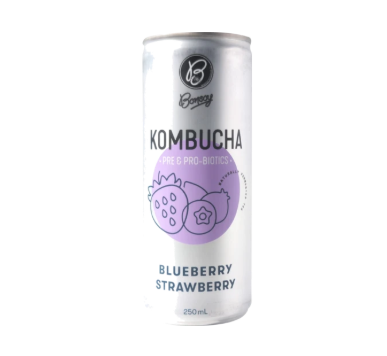 Bonsoy Kombucha Blueberry Strawberry Can 250mL