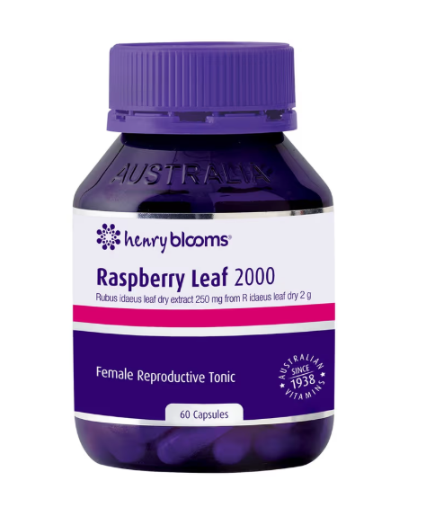 Henry Blooms Raspberry Leaf 2000mg 60 Capsules