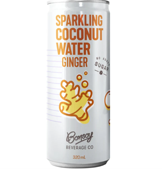 Bonsoy Sparkling Coconut Water Ginger 320ml