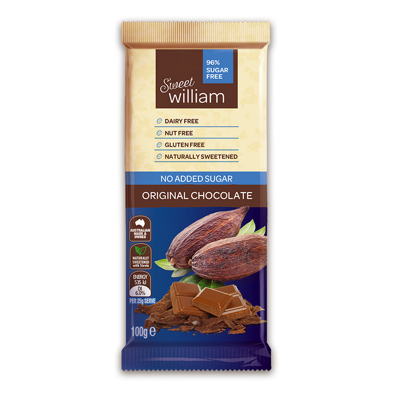 Sweet William Original Chocolate No Added Sugar - Go Vita Batemans Bay