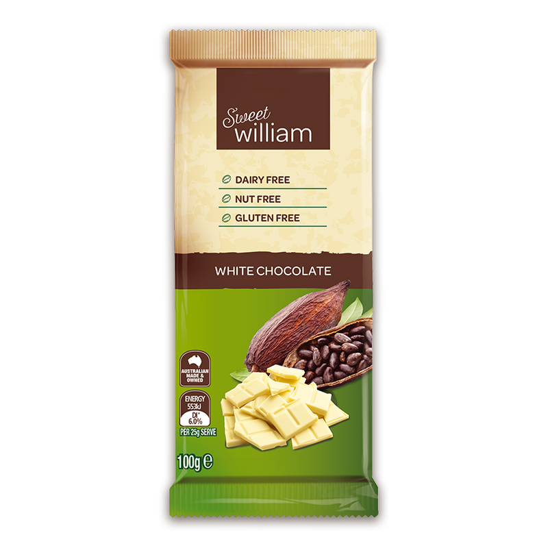 Sweet William White Dairy Free Chocolate - Go Vita Batemans Bay