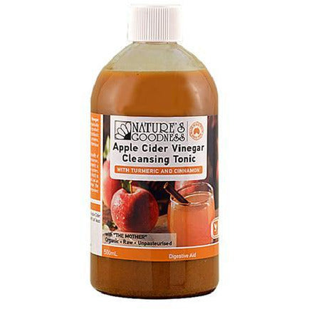 Natures Goodness Apple Cider Vinegar Cleansing Tonic with Turmeric & Cinnamon - Go Vita Batemans Bay