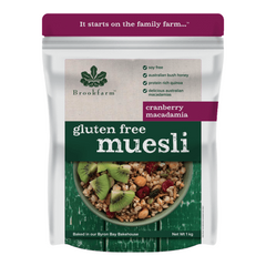 Brookfarm Gluten Free Cranberry Macadamia Muesli - Go Vita Batemans Bay