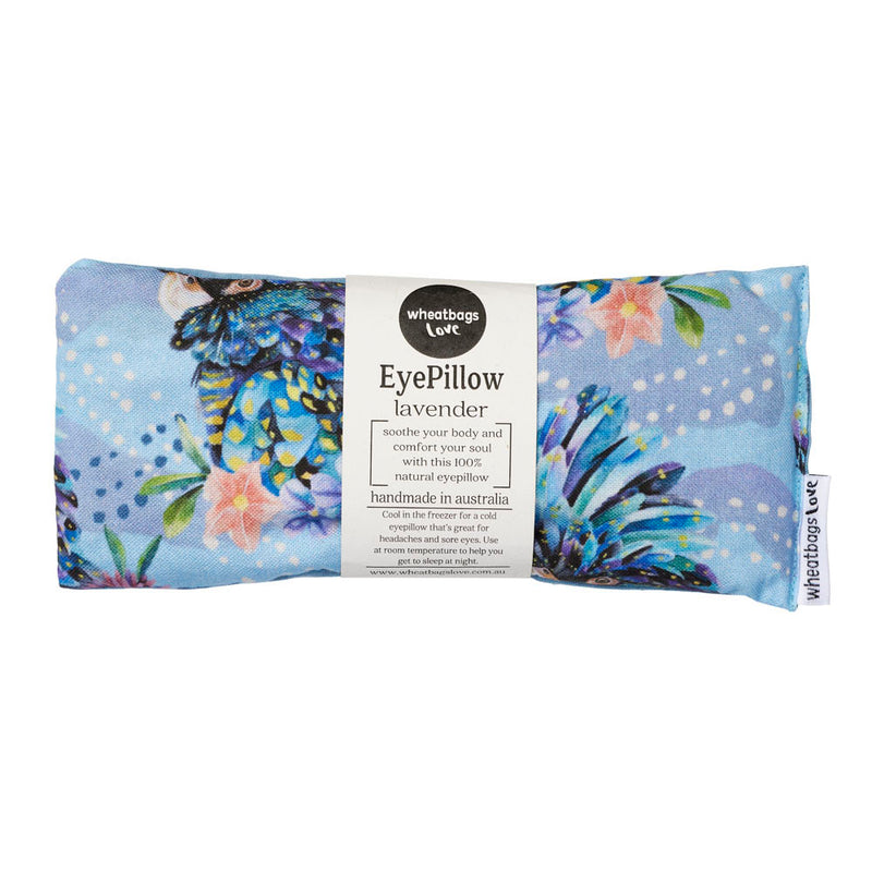 Wheatbags Love Eye Pillow Blue Cockatoo Lavender