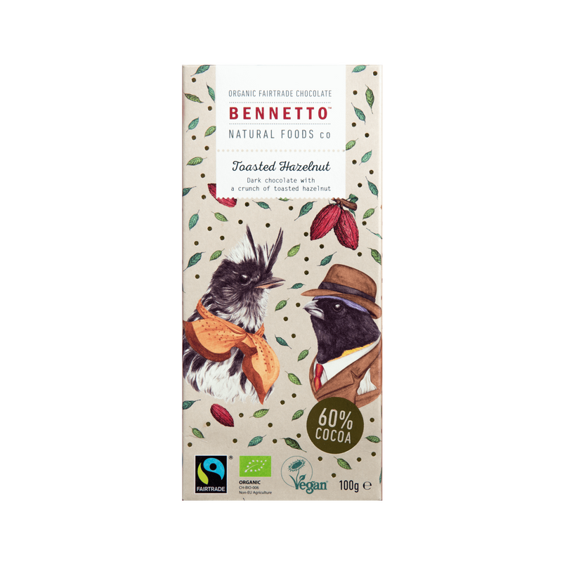 Bennetto Toasted Hazelnut Dark Chocolate - Go Vita Batemans Bay