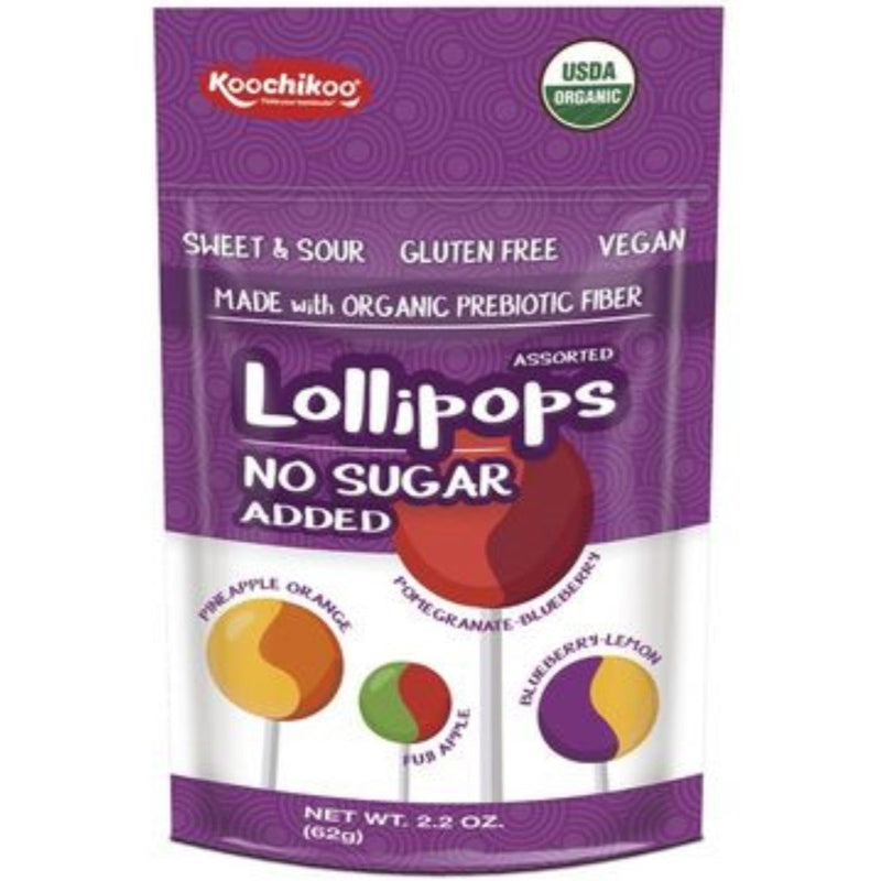 Koochikoo Sugar Free Organic Lollipop 10 Pack (62g) - Go Vita Batemans Bay