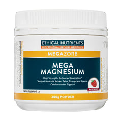 Ethical Nutrients Mega Magnesium Powder Raspberry - Go Vita Batemans Bay
