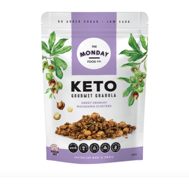 The Monday Food Co Keto Gourmet Granola - Sweet Crunchy Macadamia Clusters 300g