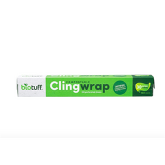 Biotuff Biodegradable and Compostable Cling Wrap - 100 perforated sheets