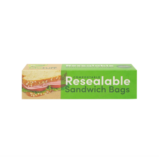 Biotuff Biodegradable Resealable Sandwich Bags 30
