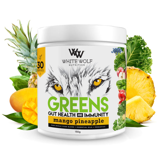 White Wolf Nutrition Greens Gut Health And Immunity Mango Pineapple 150g