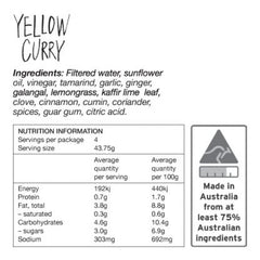 Zest Byron Bay Yellow Curry Recipe Base - Go Vita Batemans Bay