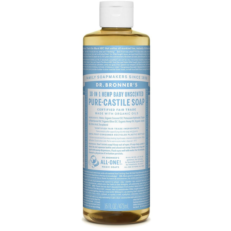 Dr Bronners Liquid Castile Soap - Unscented Baby Mild - Go Vita Batemans Bay