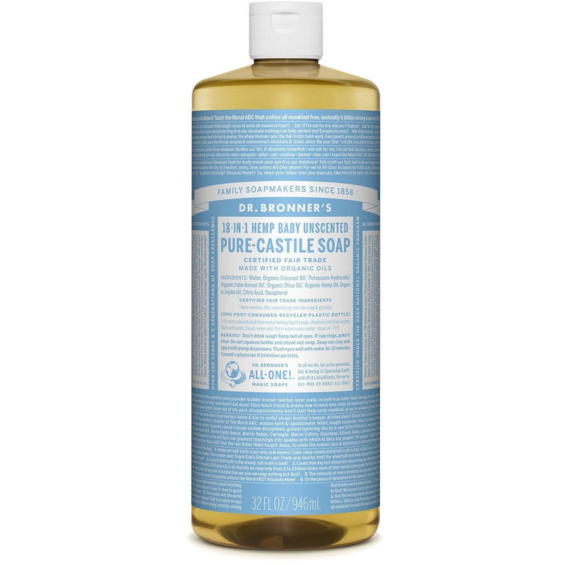 Dr Bronners Liquid Castile Soap - Unscented Baby Mild - Go Vita Batemans Bay