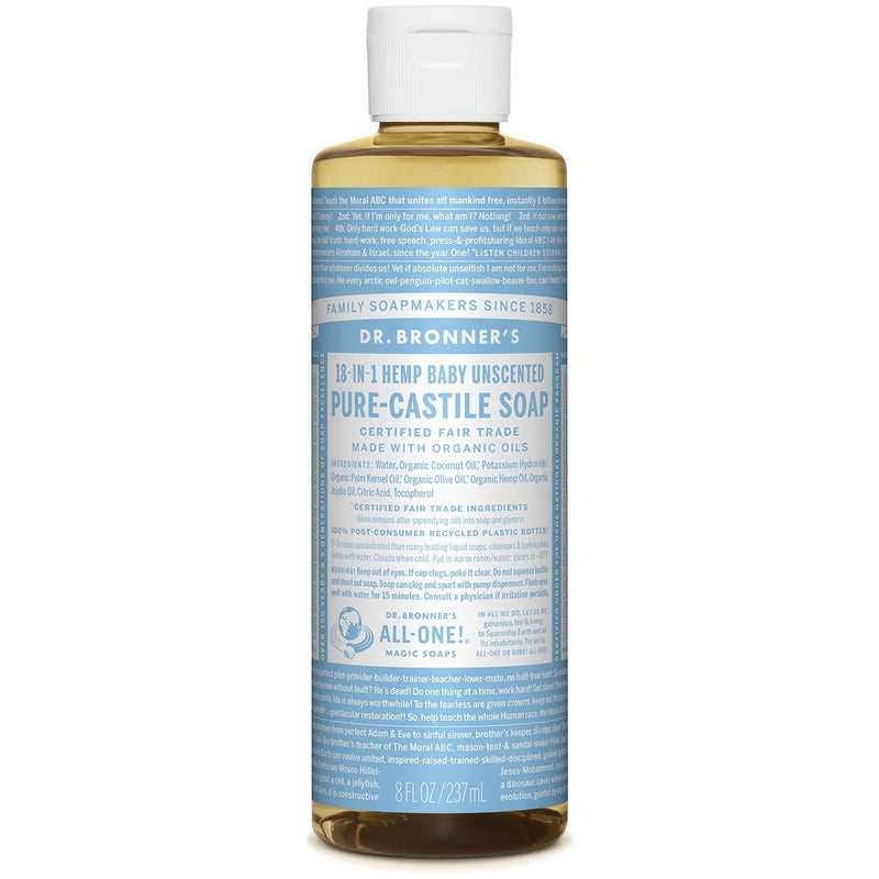 Dr Bronners Liquid Castile Soap - Unscented Baby Mild - Go Vita Batemans Bay