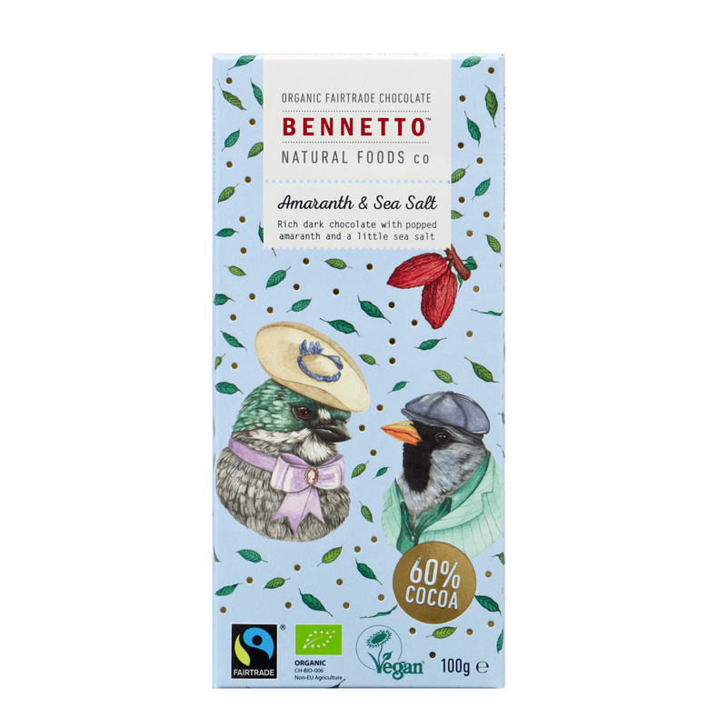 Bennetto Amaranth & Sea Salt Dark Chocolate - Go Vita Batemans Bay