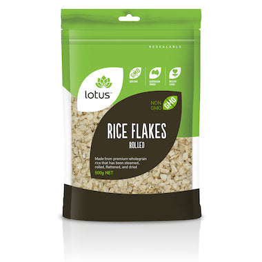 Lotus Rolled Brown Rice Flakes - Go Vita Batemans Bay