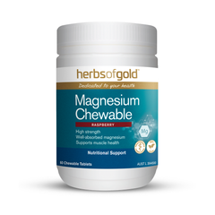 Herbs of Gold Magnesium Chewable 60 Raspberry Tablets